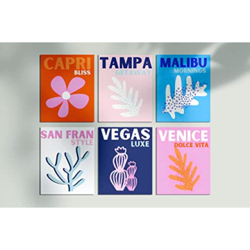 Preppy Canvas Wall Art for Teen Girls Dorm Room Decor