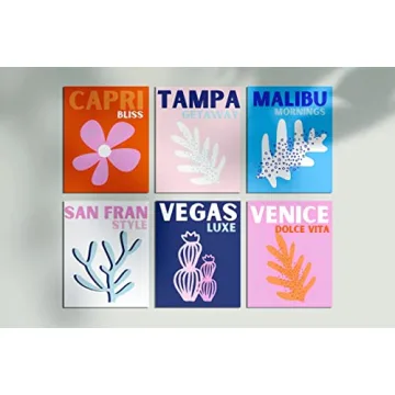 Preppy Canvas Wall Art for Teen Girls Dorm Room Decor