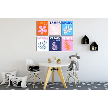 Preppy Canvas Wall Art for Teen Girls Dorm Room Decor
