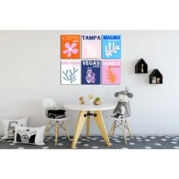 Preppy Canvas Wall Art for Teen Girls Dorm Room Decor