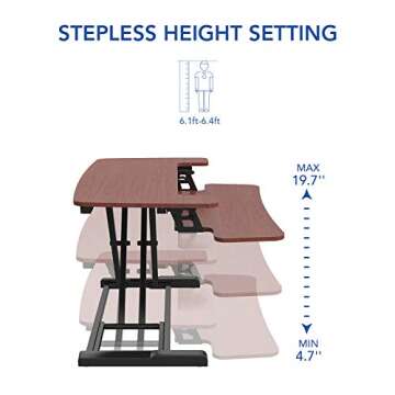 FLEXISPOT Stand up Desk Converter -28" Standing Desk Riser with Deep Keyboard Tray for Laptop (28", Mahogany, M7N)