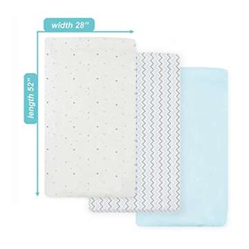 American Baby Company 3 Pack Fitted Crib Sheets 28" x 52", Soft Breathable Neutral 100% Cotton Jerse...