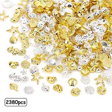 OLYCRAFT 2380pcs 7 Style Ocean Theme Resin Fillers Mini Seashells Nail Art Charms Small Seashell Res...