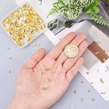 OLYCRAFT 2380pcs 7 Style Ocean Theme Resin Fillers Mini Seashells Nail Art Charms Small Seashell Resin Accessories Gold Alloy Resin Supplies Resin Filling Charms for Resin Jewelry Making Nail Arts
