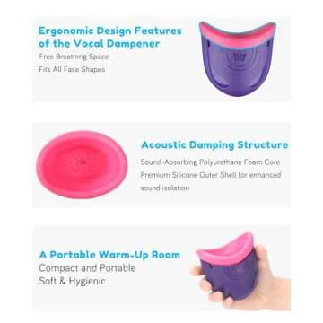 Vocal Dampener for Singers, Actors, Performers, Stress Relief, Soundproof Voice Dampener, Portable Warm-Up Room for Singing Practice (Pink+Violet)