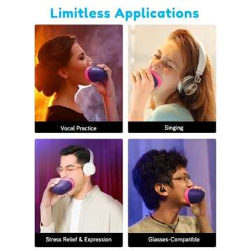 Vocal Dampener for Singers, Actors, Performers, Stress Relief, Soundproof Voice Dampener, Portable Warm-Up Room for Singing Practice (Pink+Violet)