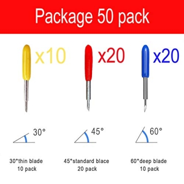 50Pcs Sharp Replacement Cutting Blades for Cricut Essentials