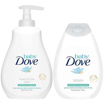 Baby Dove Sensitive Moisture Bundle: Tip to Toe Wash and Lotion, 13 Ounce Each
