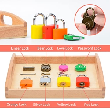 MIKNEKE Montessori Lock and Key Toy Set for Learning