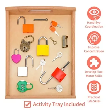 MIKNEKE Montessori Lock and Key Toy Set for Learning