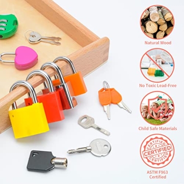MIKNEKE Montessori Lock and Key Toy Set for Learning