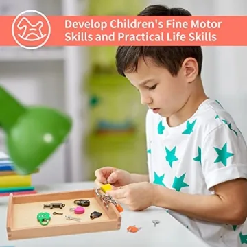 MIKNEKE Montessori Lock and Key Toy Set for Learning
