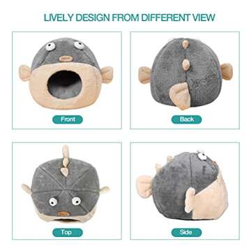 Soft Cat Bed Cave with Removable Pillow for Kittens