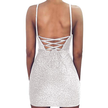 FV RELAY Women’s Glittery Backless Mini Dress