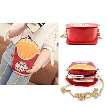 Cute Fries Satchel Crossbody Handbag for Women