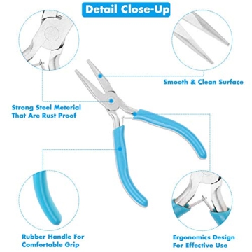 Shynek 3pcs Jewelry Pliers Set for Crafts and Repairs