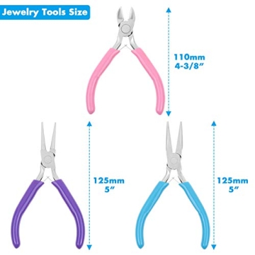 Shynek 3pcs Jewelry Pliers Set for Crafts and Repairs