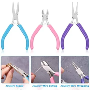 Shynek 3pcs Jewelry Pliers Set for Crafts and Repairs