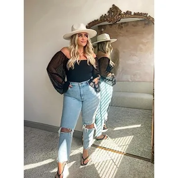 DOROSE Women's Stylish Mesh Long Sleeve Top for All Occasions