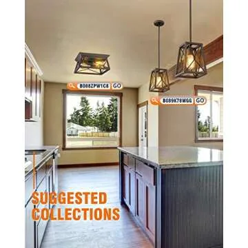 FEMILA Farmhouse Pendant Light, 1-Light Metal Wire Cage Hanging Lantern, Oil Rubbed Bronze Finish, 4FY16-M1L ORB