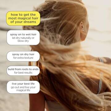 Pacifica Beauty, Salty Waves Texture Sea Salt Spray for Hair, Beachy Waves, Wavy Hair Products, Hydr...