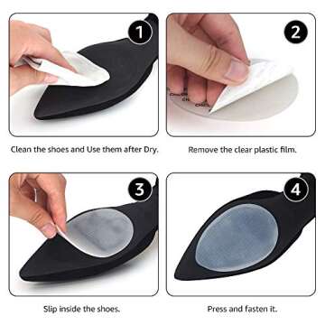 Dr. Shoesert Non-Slip Shoes Pads Adhesive Shoe Sole Protectors, High Heels Anti-Slip Shoe Grips (White - 3 Pairs)