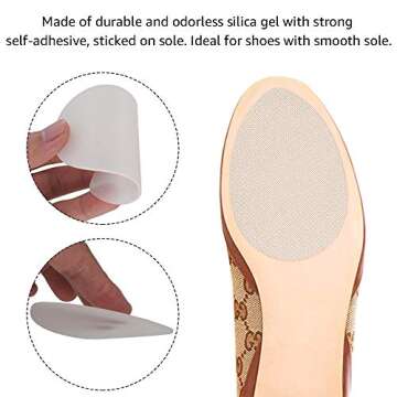 Dr. Shoesert Non-Slip Shoes Pads Adhesive Shoe Sole Protectors, High Heels Anti-Slip Shoe Grips (White - 3 Pairs)