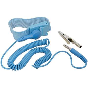 LUPO Anti Static Wrist Strap ESD Grounding PC Earthing Adjustable Wrist Strap Band - Prevents Build up of Static Electricity