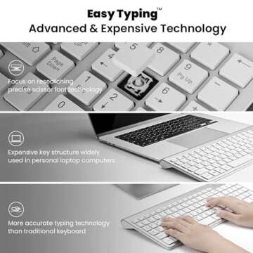 cimetech EasyTyping KF10 Wireless Keyboard and Mouse Combo, [Silent Scissor Switch Keys][Labor-Savin...