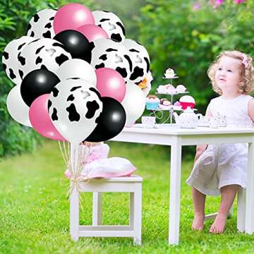 120 Pcs Cow Print Balloons for Birthday Party Supplies Including 60 PCS 12 Inch Cow Print Balloons a...