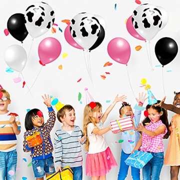 120 Pcs Cow Print Balloons for Birthday Party Supplies Including 60 PCS 12 Inch Cow Print Balloons and 60 PCS 10 Inch Colorful Balloons for Valentine's Day Baby Shower Wedding Party Decoration