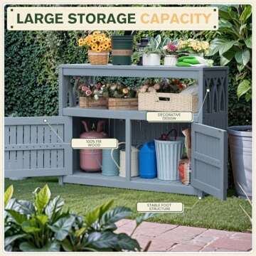 Greesum 2-Tier Outdoor Storage Cabinet in Acacia Wood