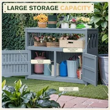 Greesum 2-Tier Outdoor Storage Cabinet in Acacia Wood