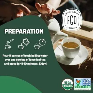 FGO Organic Nettle Leaf Loose Tea, Cut and Sifted, Caffeine Free, 16oz Bulk Resealable Bag, Packaging May Vary (Pack of 1)