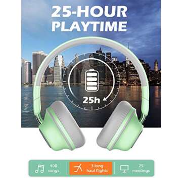 RCA Active Noise Canceling Wireless Headphones 25Hrs Playtime