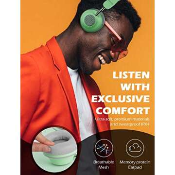 RCA Active Noise Canceling Wireless Headphones 25Hrs Playtime