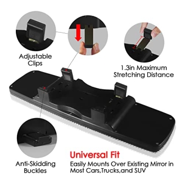 Cute Bling Rhinestone Rearview Mirror for Women