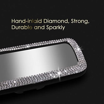 Cute Bling Rhinestone Rearview Mirror for Women