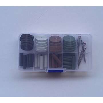 Airgoesin 40pcs Beauty Silicone Rubber Polishing Wheels Polisher + 4pcs Mandrel Shank for Rotary Han...