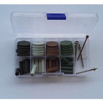 Airgoesin 40pcs Beauty Silicone Rubber Polishing Wheels Polisher + 4pcs Mandrel Shank for Rotary Hand pieces