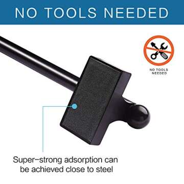 Coquilles Multi-Use Adjustable Magnetic Curtain Rods for Doors, Windows, Tool Boxes,16-28 Inch,Easy ...