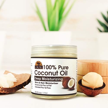 OKAY 100% Pure Coconut Oil for Hair & Skin 6 Fl Oz