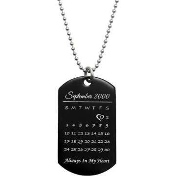 Laser Engraved Dog Tag Necklace for Couples