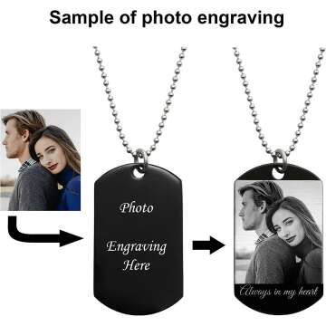 Laser Engraved Dog Tag Necklace for Couples