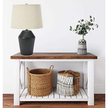 Creative Co-Op Round Stoneware Desk Lamp