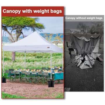 ABCCANOPY Canopy Weights 150 LBS Gazebo Tent Sand Bags,4pcs-Pack (Black)
