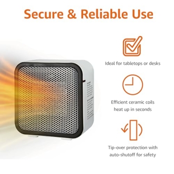 Compact Ceramic Space Heater for Desk Use