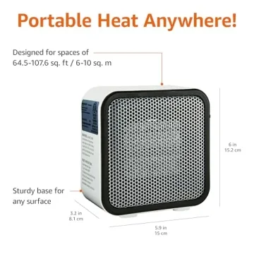 Compact Ceramic Space Heater for Desk Use