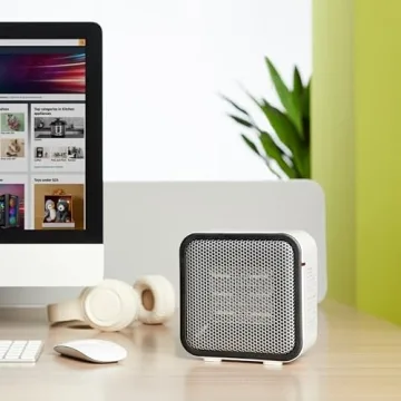 Compact Ceramic Space Heater for Desk Use