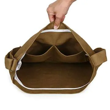 Covelin Women's Retro Large Size Canvas Shoulder Bag Hobo Crossbody Handbag Casual Tote Camel